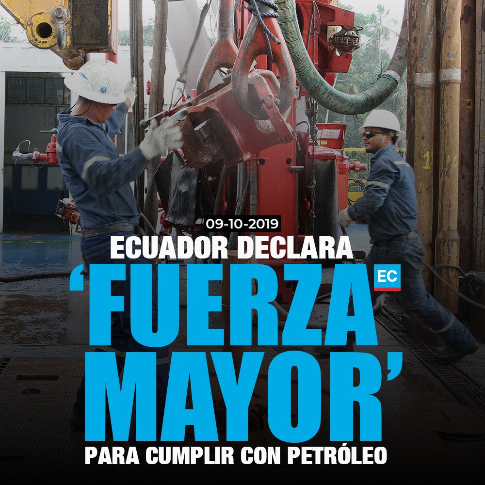elcomerciocom's tweet photo. #ATENCIÓN | Petroecuador declara Fuerza Mayor sobre todas sus operaciones de venta de crudo por las protestas en Ecuador. ¿Qué significa? » https://t.co/aFaHkwgDWt https://t.co/FC9bsruHGm