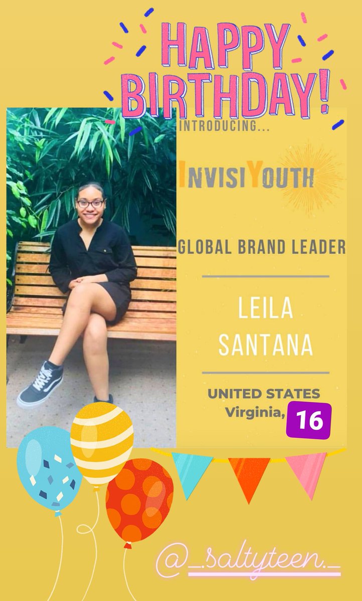 InvisiYouth's tweet photo. It's a super sweet birthday for one of our #GlobalBrandLeaders ๐ Happy Sweet 16 Birthday to Leila!! We are ao happy you're part of our teens that are GBLs and your stellar activism for the #cysticfibrosis community is absolutely wonderful! We hope you celebrtae lots today! https://t.co/EgovdGJUYB