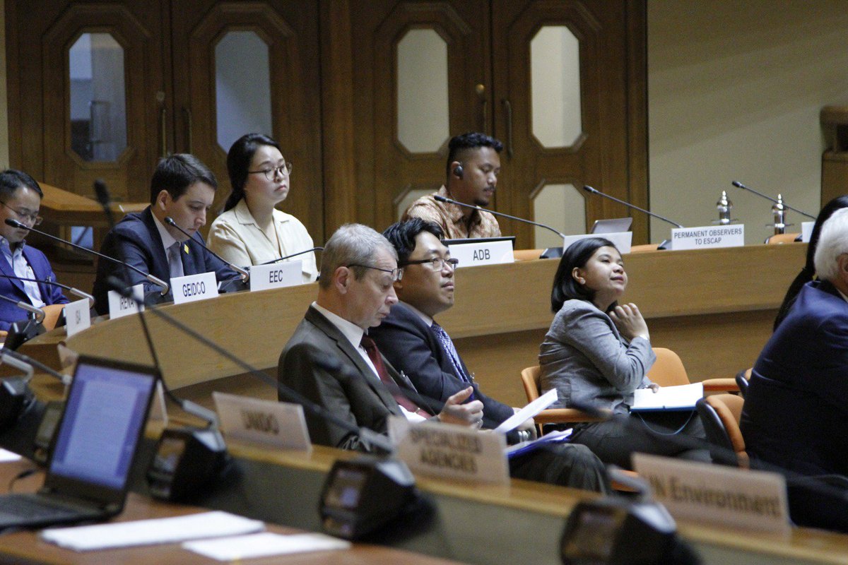 UNESCAP's tweet photo. #AsiaPacific consumes 50% of the world’s #energy, and the demand is going up! Delegates at #EnergyWeek2019 assess #SDG7 targets & how national roadmaps can fuel the transition to renewables, connecting everyone to the grid. https://t.co/KtmAbHKRgq https://t.co/CEeDhqeoGF