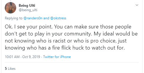 PPRCT_MXMSTR's tweet photo. more seriously while @being_ulti may have deleted all of her tweets on the subject, i hope we as a community will never let "fire flick huck" die https://t.co/Yn7E2KcDAE