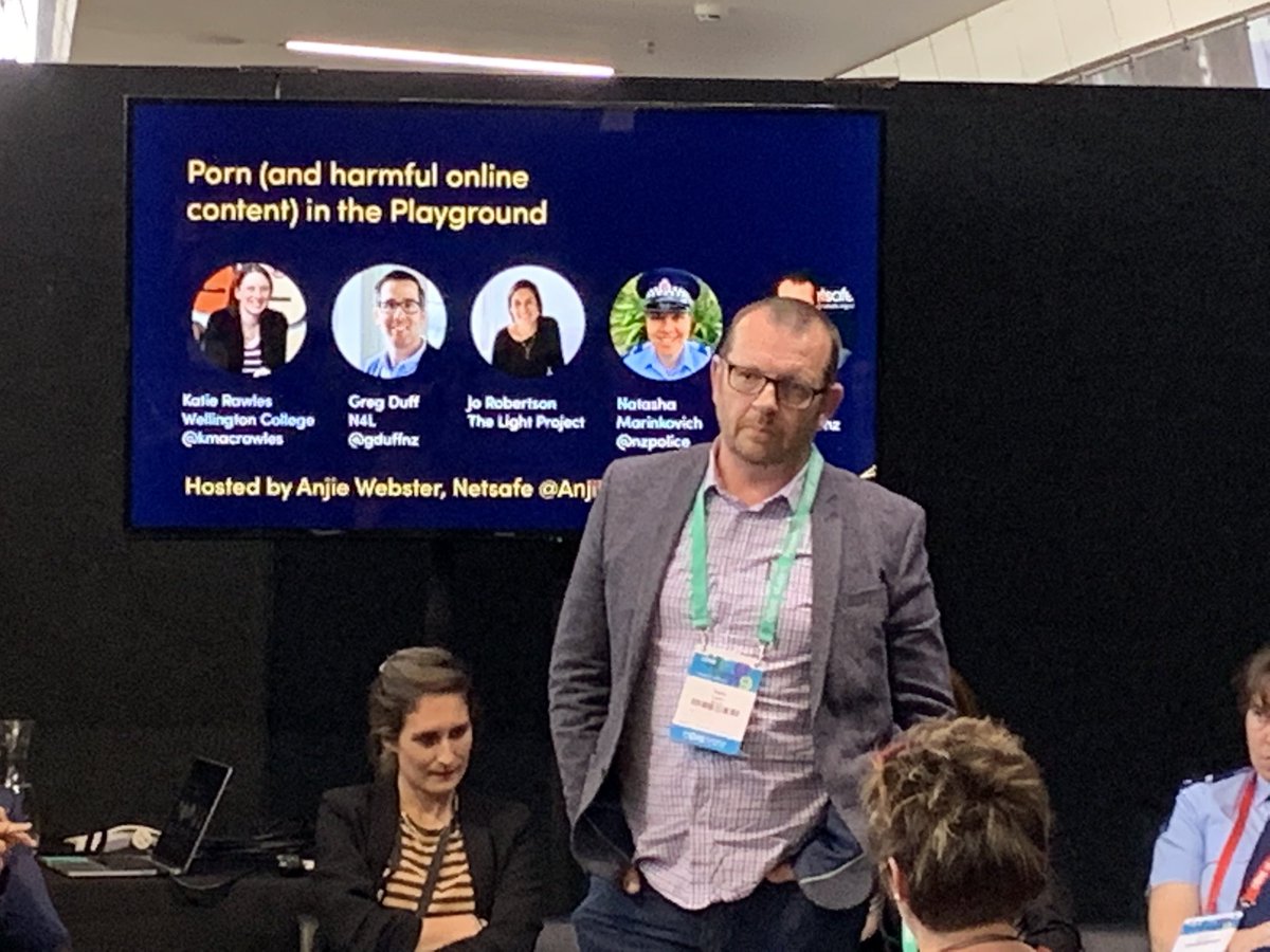 Sean Lyons talking about what Netsafe sees and surfacing some of the challenges young people face in terms of accessing harmful content online <a href="/netsafeNZ/">Netsafe NZ</a> #Ulearn2019