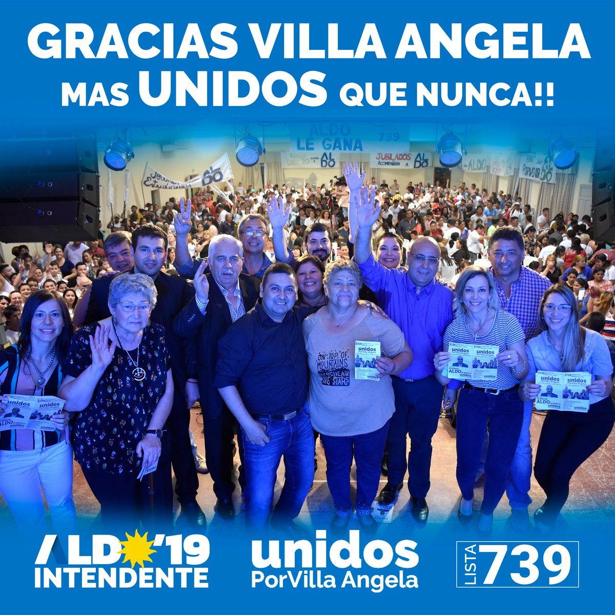 Gracias Vecinos y a la querida militancia de Villa Ángela por ser parte de este Gran Acto de Cierre de Campaña de la Lista 739 #UnidosPorVillaÁngela