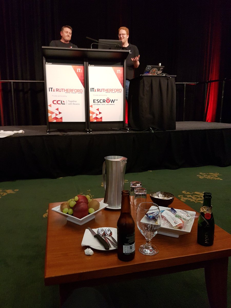 The view from the VIP couch at #itx2019 listening to Red Shield talking about 10 yrs of security exploits