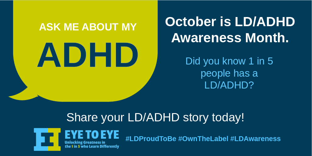 e2e_uofa's tweet photo. October is LD/ADHD Awareness Month! @E2ENational https://t.co/TdqKkxNe3y