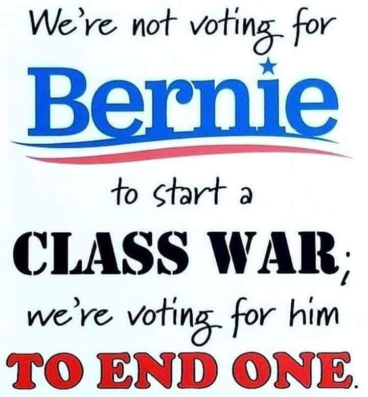 People4Bernie's tweet photo. "If there is going to be class warfare in this country, it's about time the working class won that war." @BernieSanders https://t.co/n9OqGT8Yxo