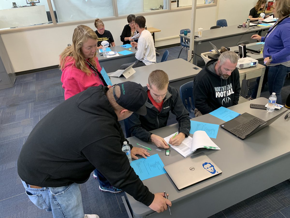 Dr_RussellEvans's tweet photo. Had a great first “Data Day” of the year with our @TurnaroundWa Team! Looking forward to working closely to identify a support plan for each individual student on our campus! Love our Seahawks and Hyaks! Thankful for an amazing team! #NBSD1920 #HYAKSontheRISE #NorthBeachNation https://t.co/OiXhLpIlut