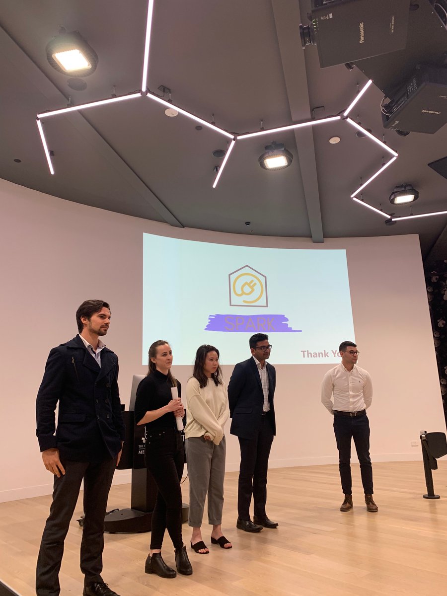 MEIunimelb's tweet photo. Well done to 11 outstanding teams that pitched in the #energyhack19 semi-finals last night. Team 'Spark' pictured, is 1 of 5 that made it into the final, next Wednesday 16 October. To see which three teams take home their share of $35K register to attend: https://t.co/NLYj2MpKpH https://t.co/Q0qD5v0CPn