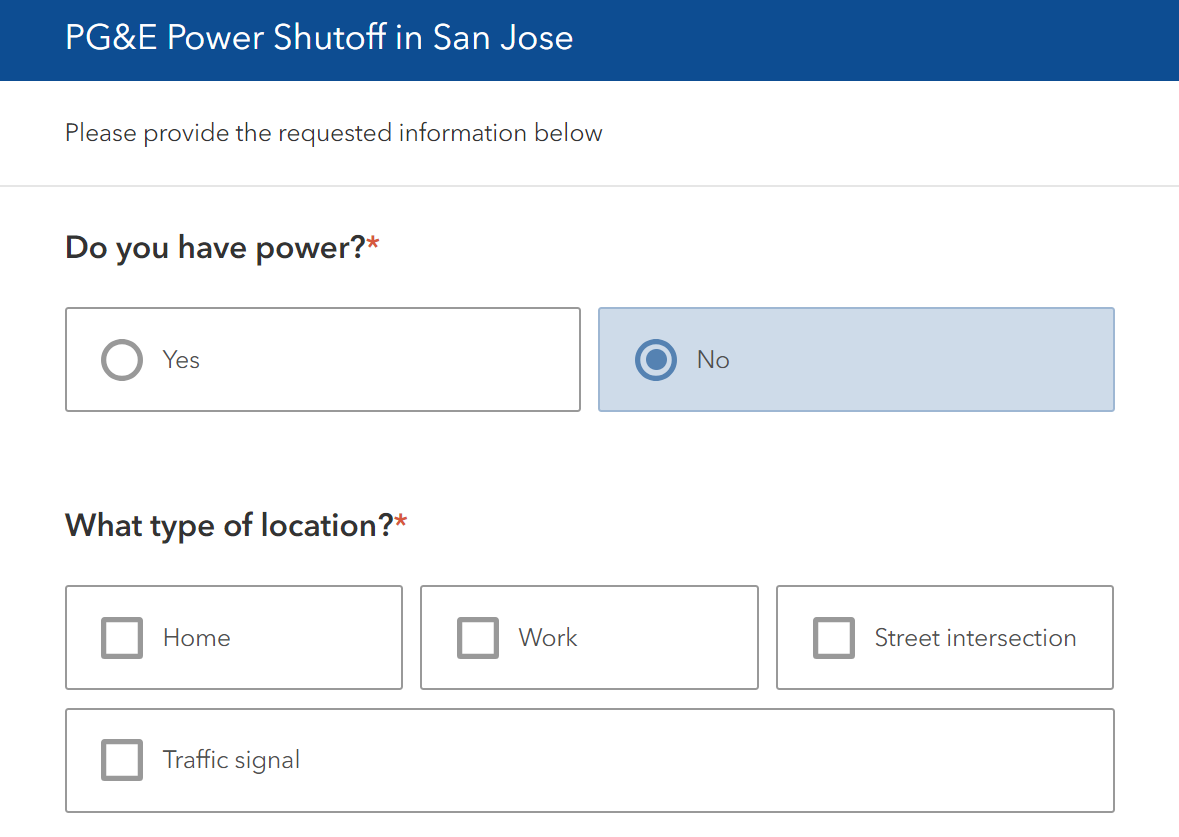 CityofSanJose's tweet photo. 3 of 3: The City will not respond directly to information submitted through the tool. If you have an emergency, call 911. To get information about the PG&amp;E Power Shutoff, call 311 or the City’s Call Center at (408) 535-3500. #PGEShutoffs https://t.co/rBtyU2Fs9T