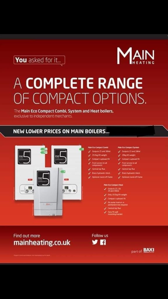 FHS_Edinburgh's tweet photo. Based on the fantastic Baxi 600/800 ranges the main boiler range are exclusive to independent merchants! Quality product and even better prices! Pack of boiler, flue &amp; stat/filter from £525 exc. vat 🔥 please get in touch for more details! @Baxi_Ind_Scot https://t.co/EYu0w04aI5