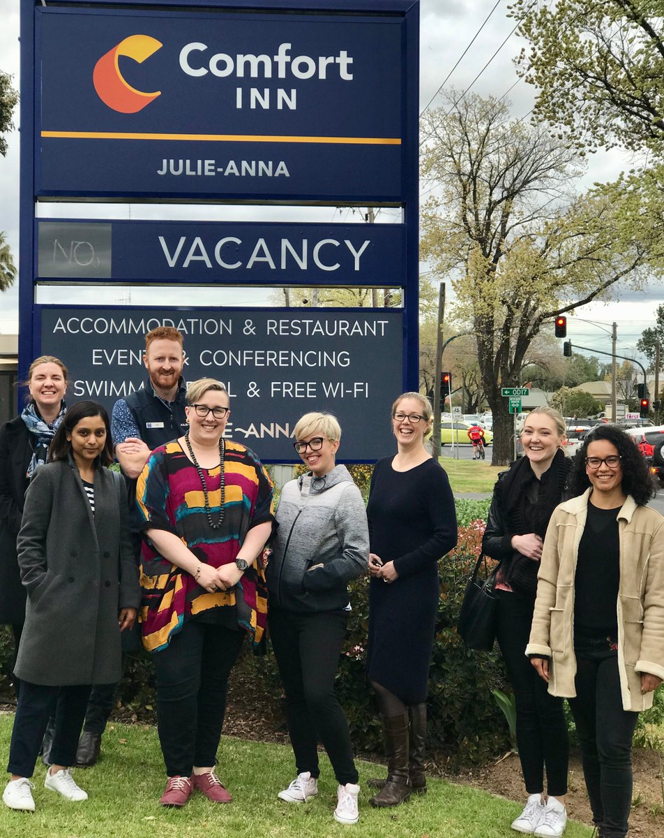 choicehotels_ap's tweet photo. A huge thank you to Kristyn and Josh at the Comfort Inn Julie-Anna for being amazing hosts to our marketing team. We thoroughly enjoyed your hospitality during our 2-day strategy workshop. We look forward to visiting you again! #ChoicehotelsAU #Choice2020 #marketing https://t.co/hSnyQOM46D