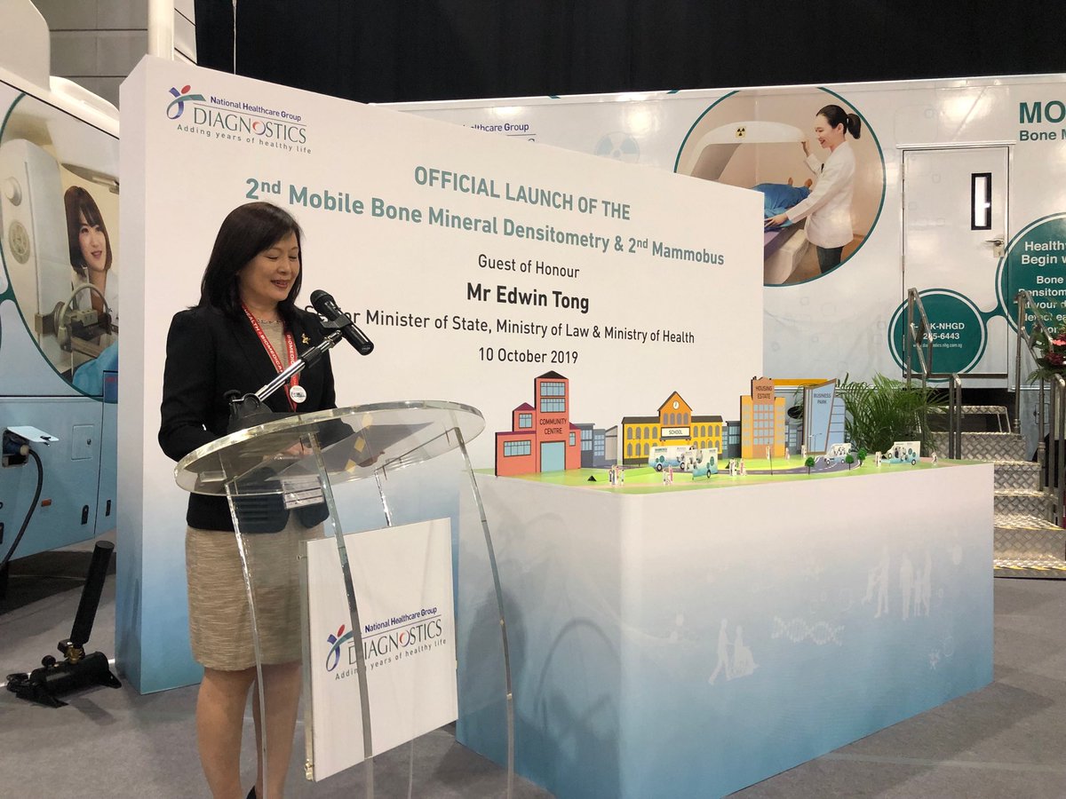 cherhengtan's tweet photo. Ms Lim Soh Har ED of NHGD giving the address for their new fleet of screening buses! @ #shbc2019 https://t.co/kQ4jNtM6Dv