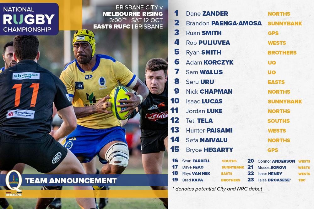 NEWS | #BrisbaneCity head coach Jim McKay has named his side for their final regular season fixture of #NRC19 against the Melbourne Rising at Easts Rugby Union Club on Saturday.

READ MORE: bit.ly/2VseRWk

#BRIvMEL #GloryGlory