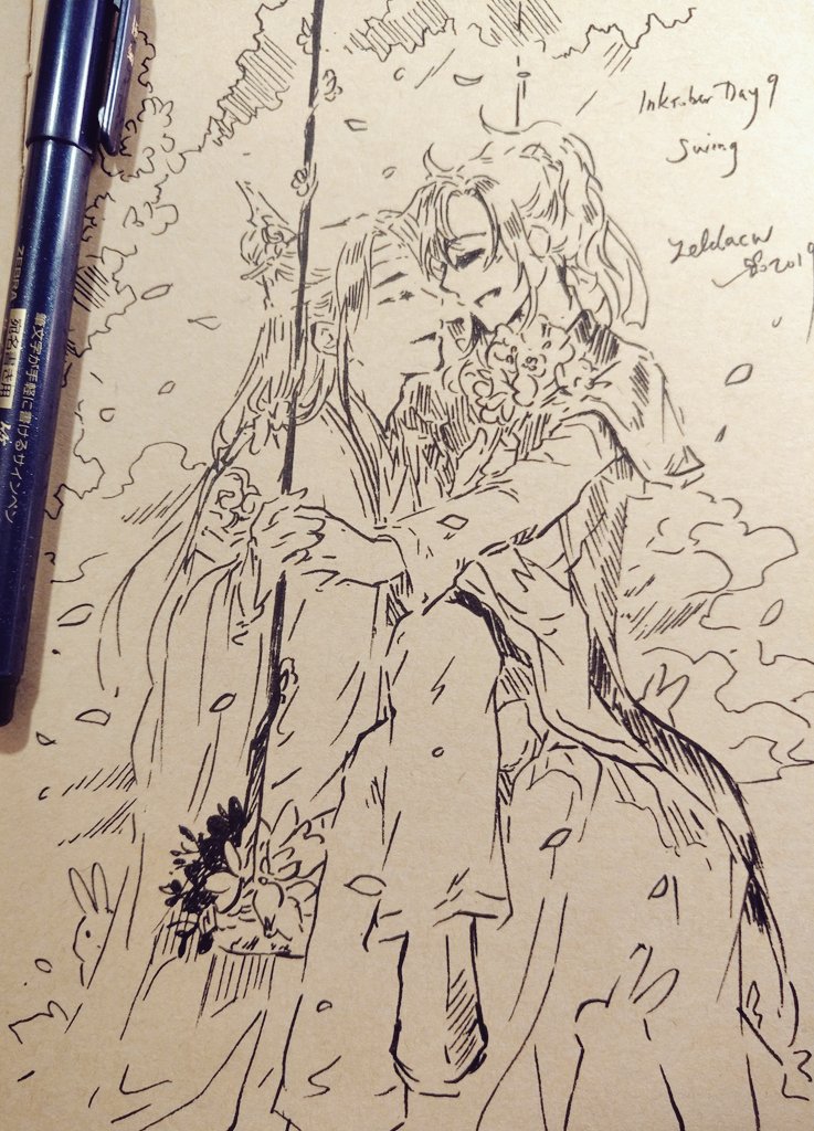 #Inktoberday9 
Not...happy with the pose...Ugh, wanna redo but can't....(╯_╰) 
Oh well...Orz 
#WangXian #mdzs #魔道祖師 