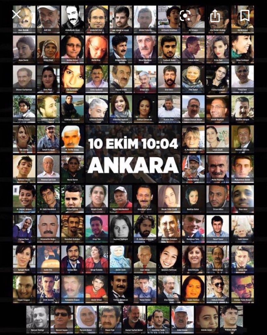 O gün Barışı öldürdüler. Bu yüzden bugünü yaşıyoruz.

#10EkimAnkaraKatliamı ‘ında yitirdiğimiz güzel insanlarımıza minnetle, sevgiyle...