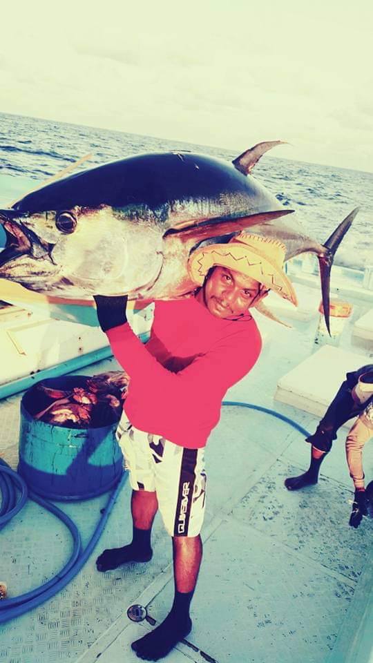 Fishing is not only a sport, it's my hobby too... #Fishing #YellowFinTuna #BigCatch #Maldives
