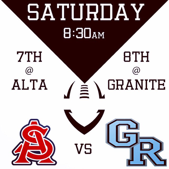 CNBroncoFB's tweet photo. Go out and cheer on both Granite Ridge teams as they attempt to remain undefeated. They will take on Alta Sierra on Saturday 10/12, 7th will play at Alta while 8th will play at home.  #GOBRONCOS https://t.co/fQBV4qAHmB