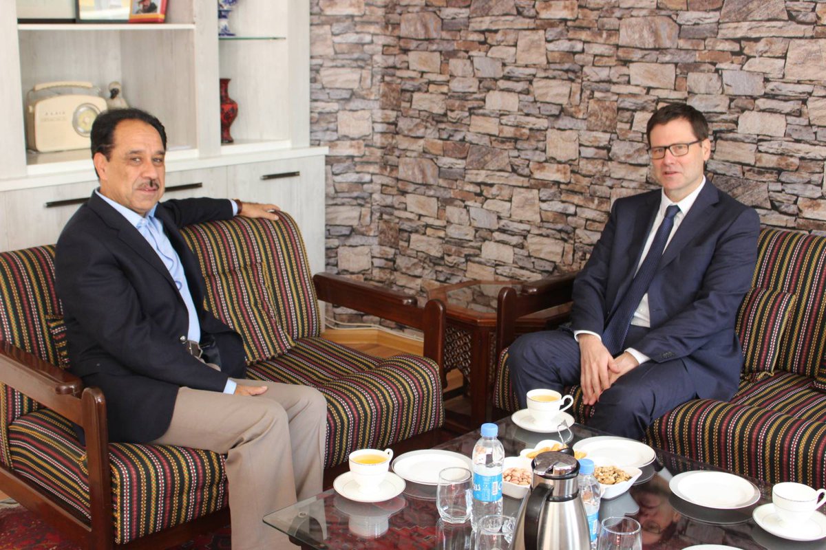 Ahmad Wali Masoud @awmasoud met with Australian Acting Ambassador @AusEmbAfg Mr. Peter Truswell, in this meeting discussed on elections fate & general situation of #Afghanistan.