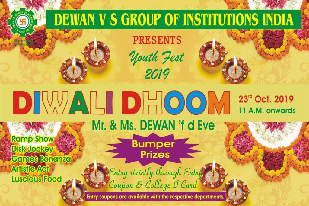 dewangrp's tweet photo. Youth Fest 2019, Diwali Dhoom. #dvsgi #dewangroup #meerut #fest2019 #diwali #celebrations https://t.co/9nDgxkQPMM