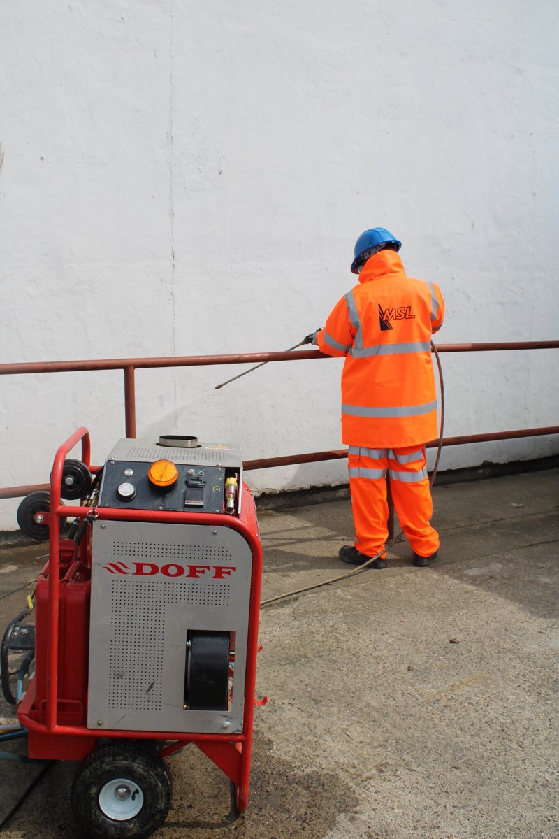 MSL_Scotland's tweet photo. MSL are an accredited DOFF contractor. The DOFF system is unique in achieving temperatures up to 150 degrees, making it a superheated water system that can safely clean your building’s exterior #MSLServices https://t.co/PDLryb9cFx