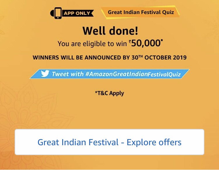 #AmazonGreatIndianFestivalQuiz