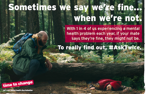 It's #WorldMentalHealthDay 2019 #AskTwice <a href="/TimetoChange/">Time to Change</a>