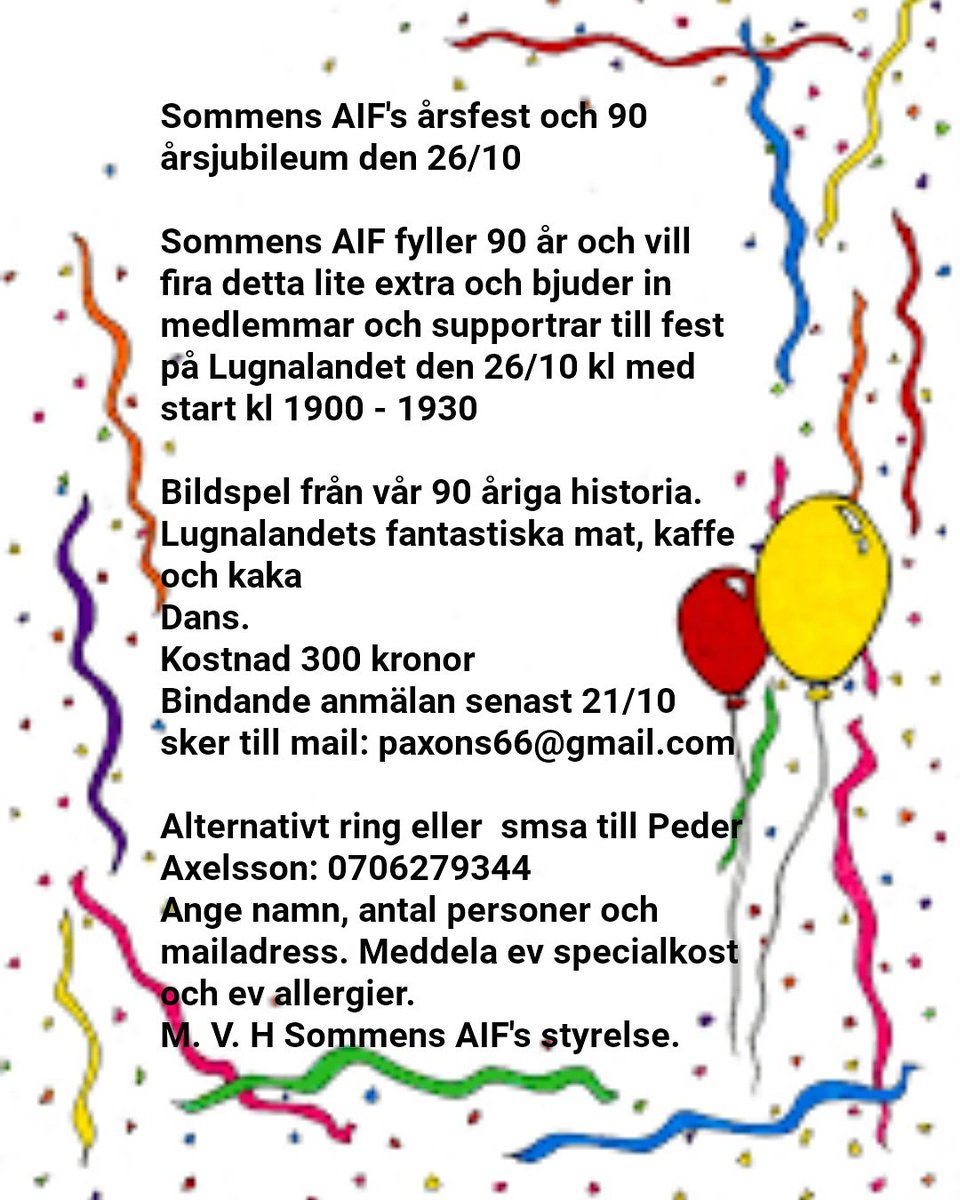 Sommens AIF fyller 90 år. Det ska vi fira.