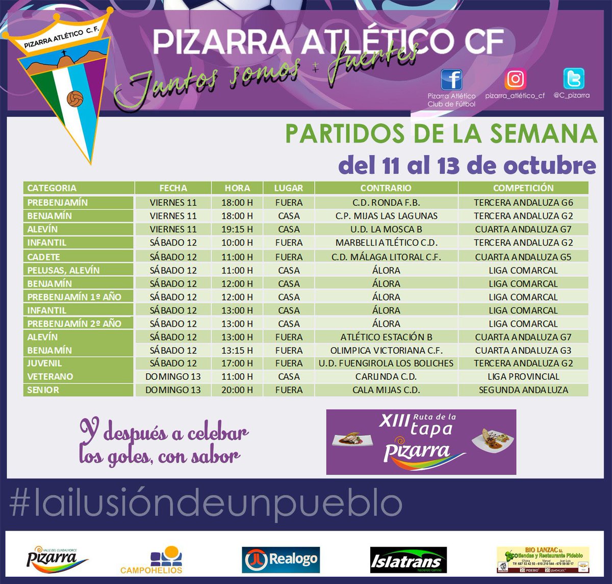 c_pizarra's tweet photo. Nueva jornada para nuestros equipos.

#lailusióndeunpueblo https://t.co/rV41pIZ7iN