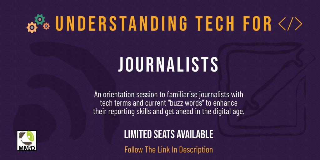 mmfd_Pak's tweet photo. Are you a journalist reporting on technology? Do you struggle to understand complex tech-related issues &amp; polices?

Don't worry, we've got you! Join us for a session in Islamabad on simplifying tech on 16th October 2019,  12-4 PM. 

Register right away:  https://t.co/CHoDzg0Qd7 https://t.co/oAs4dwV8a1
