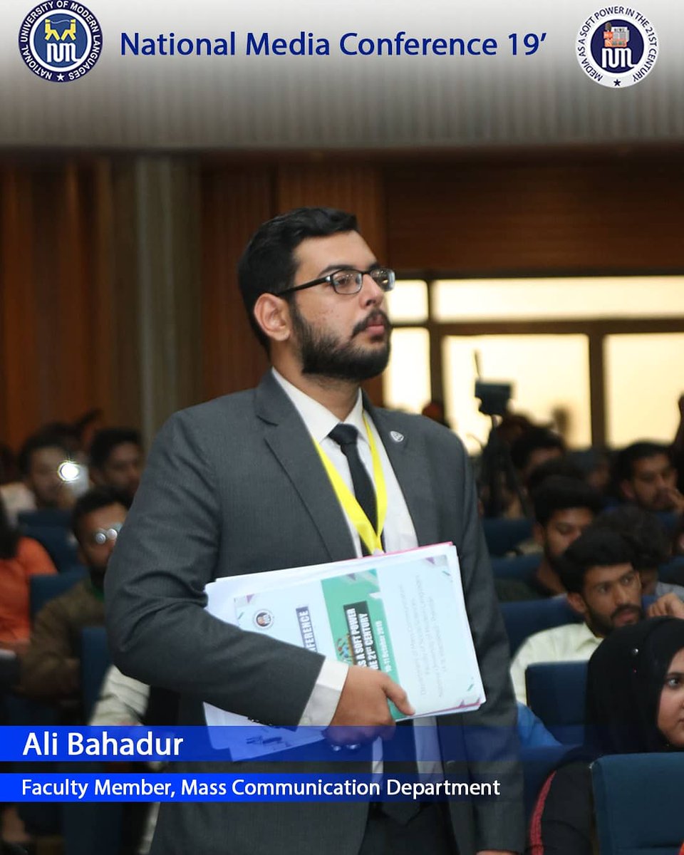 MasscommNuml's tweet photo. Faculty Members-Mass Communication Department, Numl.  #numl #masscomm #mediastudies #socialsciences #conference #softpower #Peace #warjournalism #mediahegemony #socialmedia #webjournalism #islamabad #Nationalmediaconference #mediaidentity #imagebuilding #publicrelations https://t.co/rZaCGXJwpp