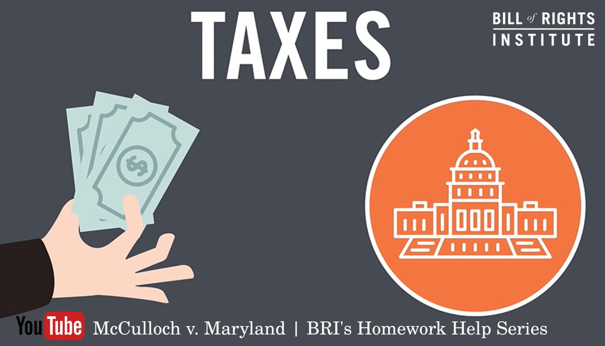 BRInstitute's tweet photo. #McCullochvMaryland was the 1819 Supreme Court case that helped define the boundaries of federalism. Our #HomeworkHelpSeries offers a short 5-minute video on this very important Supreme Court decision https://t.co/PbabTqr6cr #civics #HomeworkHelp #BRInstitute #SCOTUS #sschat https://t.co/6zQItF3Vb3