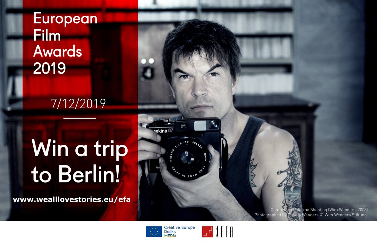 KreativtEuropa's tweet photo. Are you passionate about European films? Here’s your chance to prove it! 
Take the EFAquiz for your chance
to win a trip to experience the #efa2019! 

https://t.co/rOdM9p0Idr 

#EuropeanFilmAwards https://t.co/IlLxceVG2X