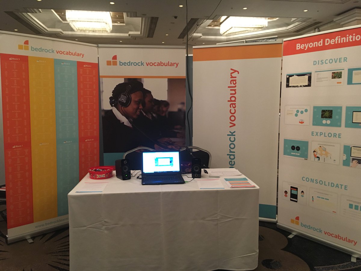 Bedr0ckLearning's tweet photo. Visit our stand to learn how Bedrock Vocabulary can support schools, teachers and students. Make sure to enter our raffle while you visit! #MATsummit2019
@OptimusEd #oeMATs #EdTech #Vocabulary https://t.co/EX5Z5qqyqv
