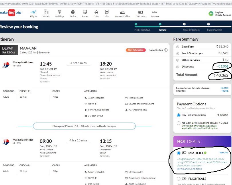 kunalbhandari24's tweet image. Lucrative Deals and tempting discounts can fool u at the end. Be Allert! Did my recent booking to understand this logic @makemytrip @makemytripcare #beingcheated #airfare #airfairdeals #discount #makemytrip #MakeMyTrip