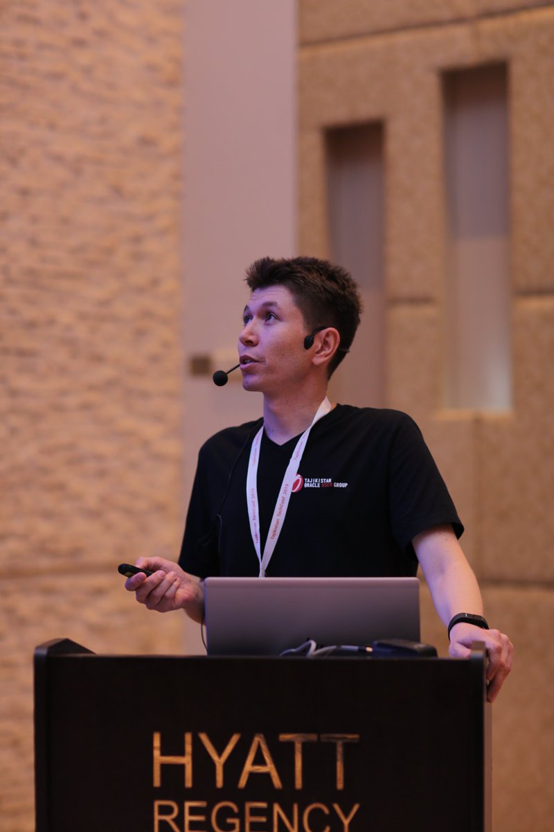 CentralAsiaOUG's tweet photo. #GroundbreakersTour #EMEA #Dushanbe #Tajikistan #techconftj
@rustam_dushanbe is conducting the 3rd session which is called ''Experiences in Oracle Academy Program at Educational Institutions of Tajikistan'' @oracleace @oracleugs @OracleSysDev @groundbreakers https://t.co/xcMYAfiLze
