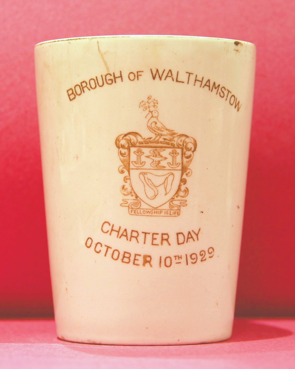 #OTD 90 years ago #Walthamstow officially became part of London when it was made a municipal borough. It was celebrated with a procession, speeches, fireworks and a wreath-laying ceremony. Schoolchildren were presented with commemorative beakers like this one. #localhistory
