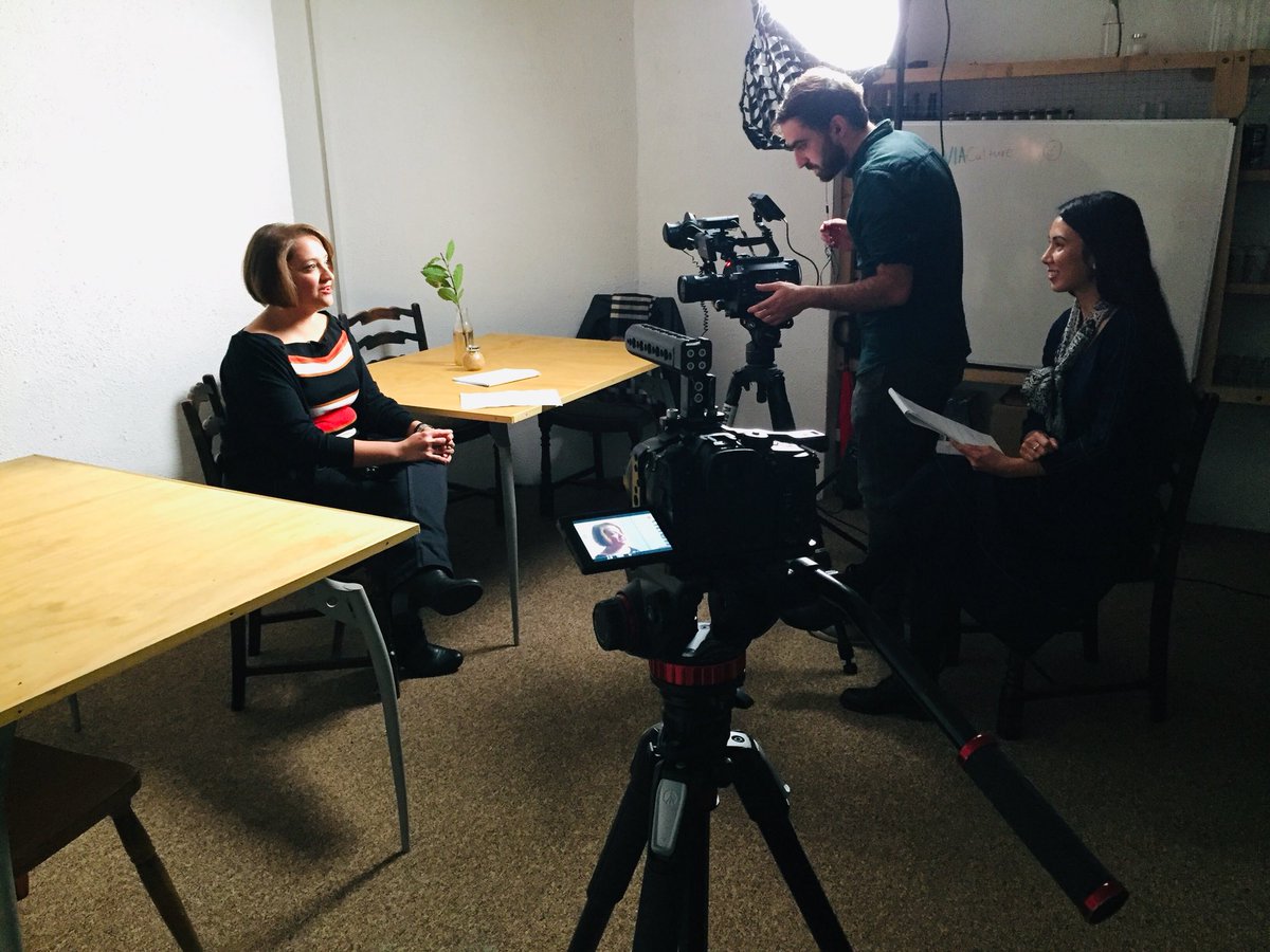 ViaCulture's tweet photo. Filming night for the Cardiff @VIACulture crew in @littlemancoffee for the webinar we are creating on how to teach through #CulturalHeritage https://t.co/hkZPopXmiA