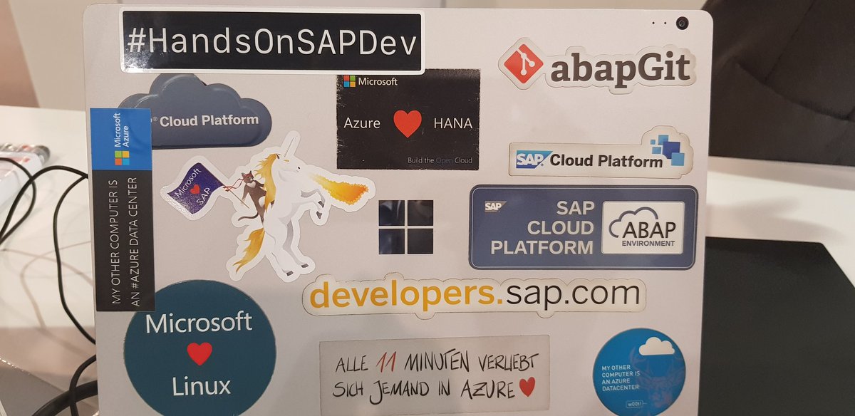 hobru's tweet image. I also have some new stickers now! Thanks! #SAPTechEd #SAPonAzure #DeveloperGarage