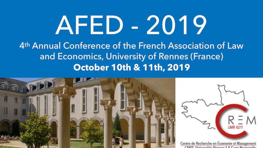 EspinosaRomain's tweet photo. Let's go for the 4th annual conference of the French Association of Law & Econ! #afed2019 #rennes @CREM_labo https://t.co/SBIru9nZy2 https://t.co/a8sbyK4aRV