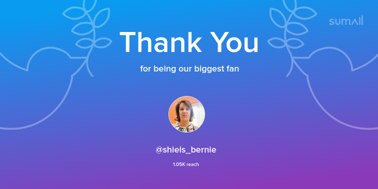 Our biggest fans this week: shiels_bernie. Thank you! via sumall.com/thankyou?utm_s…
