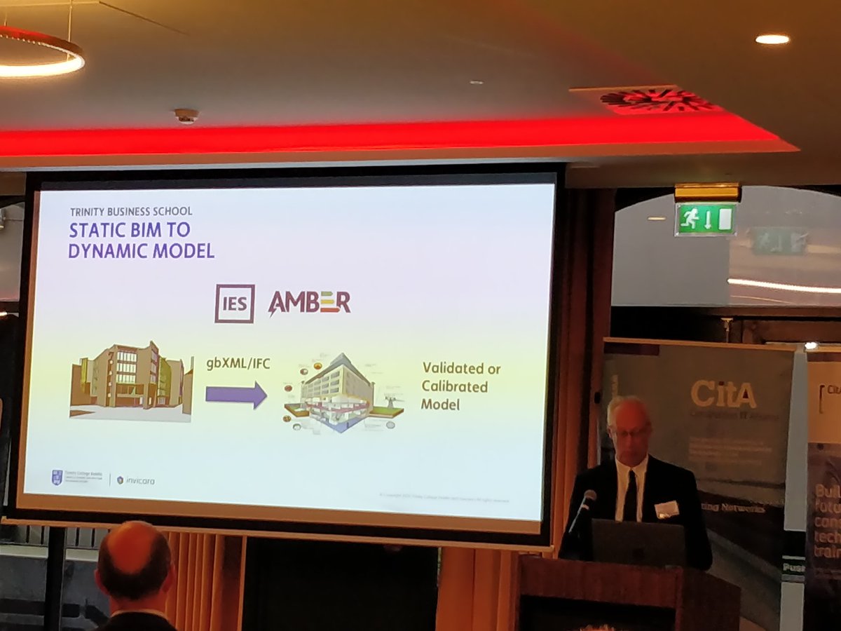 CITA_Ltd's tweet image. #CitADigitalTransformation Prof. Roger West speaking about #BIM  #DynamicModel #energyefficiency