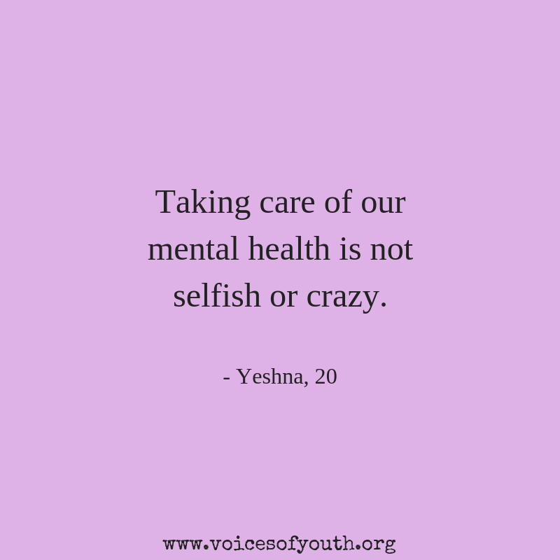 UNICEF's tweet photo. It’s not crazy.
It’s not selfish.
It’s VITAL.

@voicesofyouth #WorldMentalHealthDay https://t.co/46LhS4SFCj