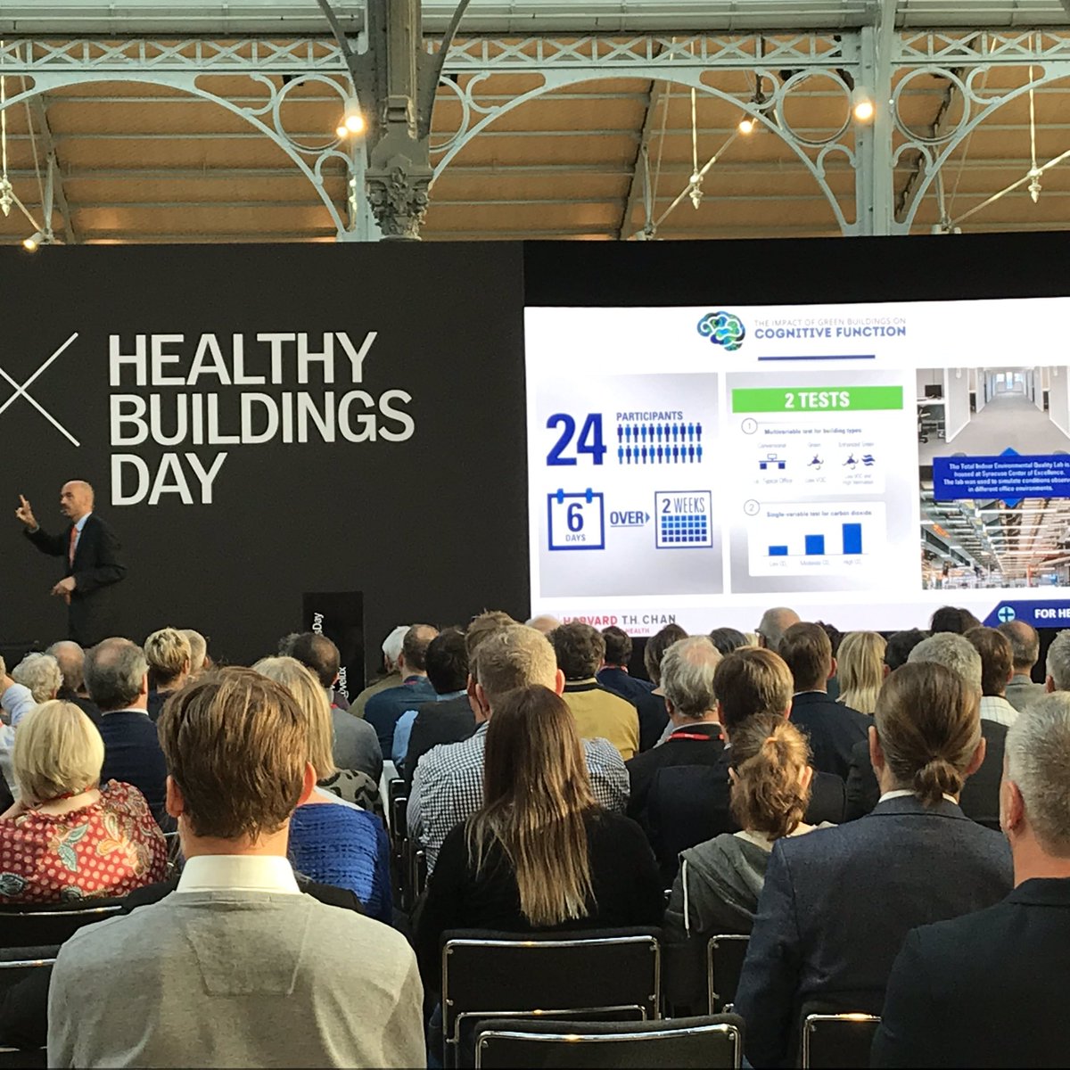 kathwestermann's tweet photo. “Your building is much more important to your health than your doctor” @j_g_allen at #HealthyBuildingsDay now live https://t.co/woYcUL3aXy
