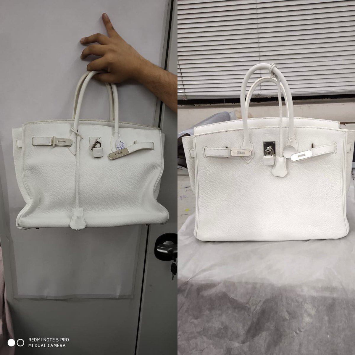 hermes bag spa before and after