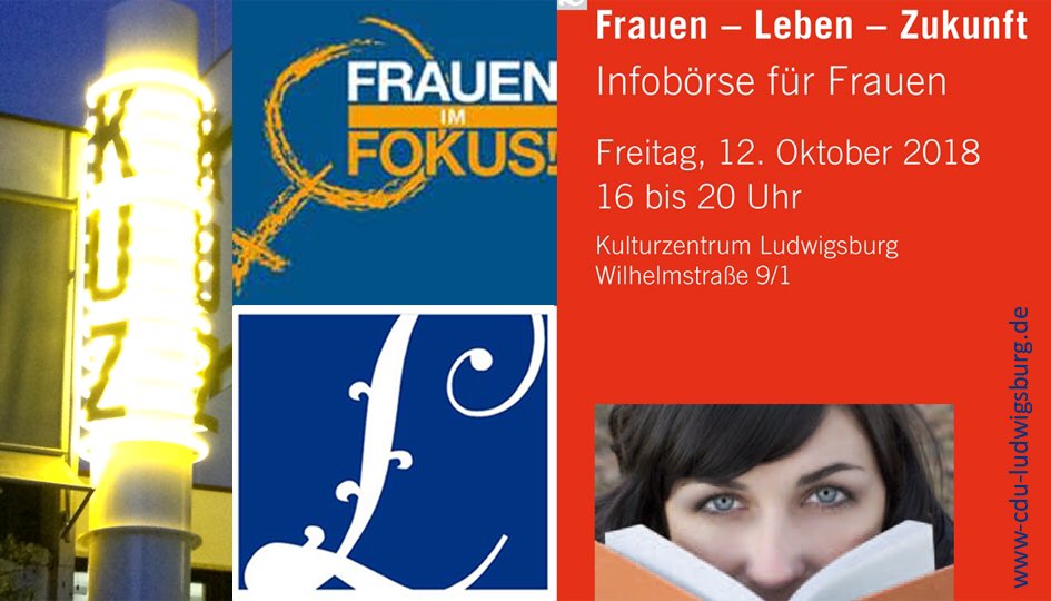 CDU-Stand bei der Infobörse 2019 für Frauen

"Frauen - Leben - Zukunft"

Kommen Sie zur Infobörse für Frauen und besuchen Sie uns an unserem CDU-Stand. Wir informieren Sie zu Ehrenamt und politischen Engagement!

Freitag, 11. Oktober 2019, 16-20:00 Uhr, Kulturzentrum Ludwigsburg
