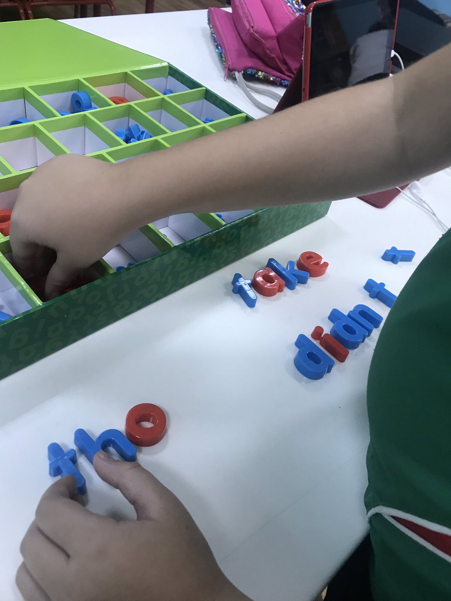 Practising high frequency words using magnetic letters, our kinesthetic learners always enjoy this activity #DIA #DIAInclusion