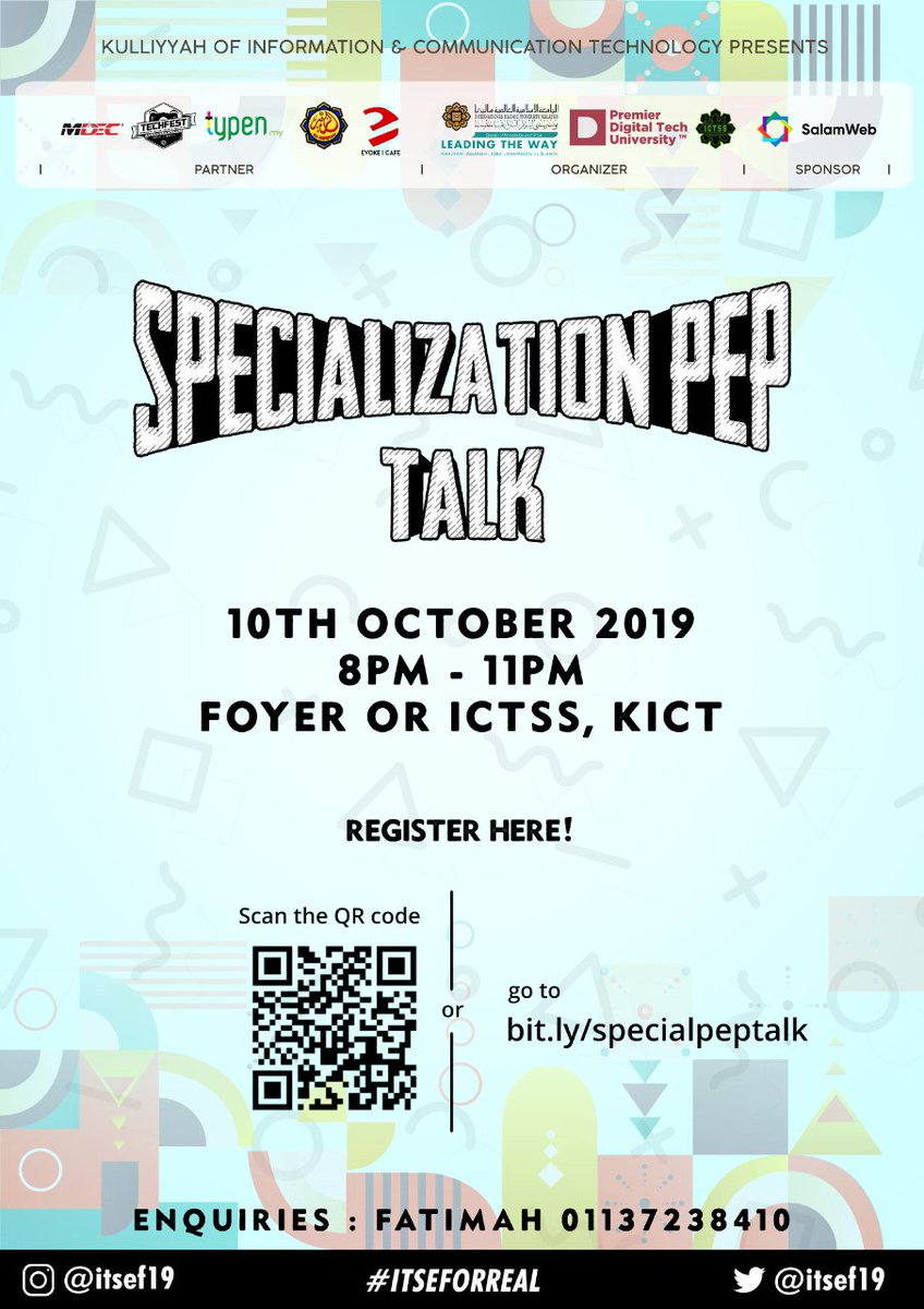 ictrexofficial's tweet photo. ITS TONIGHT! The Pep talk will surely give clear vision of each specialization 👏

#itseforreal #itsef19 https://t.co/Q2jS1qJIdX