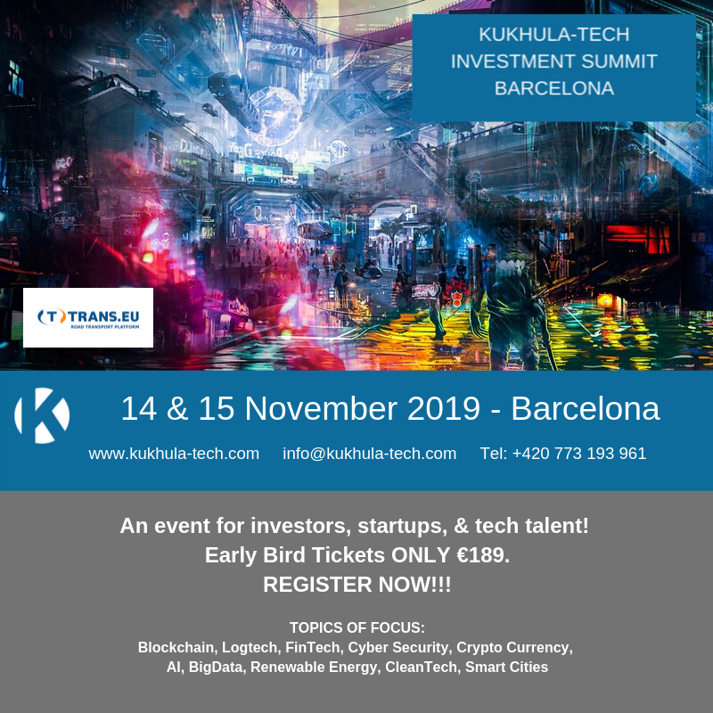 Join us in Barcelona on 14 November for another of our fabulous high quality events where we introduce investors to local tech startups. 
<a href="/kukhula/">Kukhula-Tech</a>
