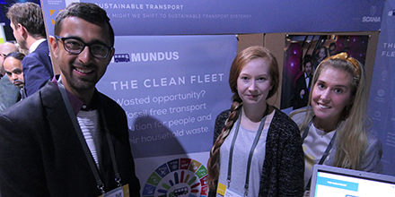 ScaniaGroup's tweet photo. Mundus promotes a unique transport solution where you pay for your bus ticket with your household waste. The solution goes hand in hand with the theme of Scania´s two day workshop studio, “Unleashing the potential of the bioeconomy in Europe,” at @Xynteo Exchange. #XE19 https://t.co/gniCiws4Cg