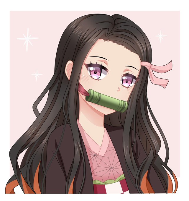 andyさんがTwitterに投稿した竈門禰豆子(鬼滅の刃)のイラスト。