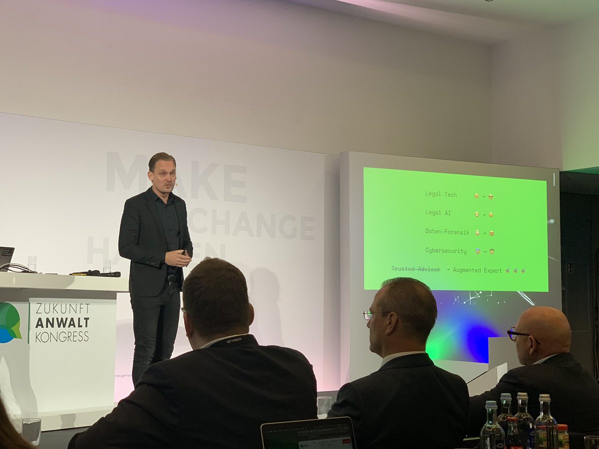 Sven von Alemann (@svenvonalemann) on Twitter photo Sehr spannender Vortrag von <a href="/C_Peterka/">Christopher P. Peterka</a> über die digitale Moderne auf dem #azk2019. Möglichkeiten, Risiken, Entwicklungen. Und Denkanstöße! #legaltech #legalai Sehr spannender Vortrag von <a href="/C_Peterka/">Christopher P. Peterka</a> über die digitale Moderne auf dem #azk2019. Möglichkeiten, Risiken, Entwicklungen. Und Denkanstöße! #legaltech #legalai